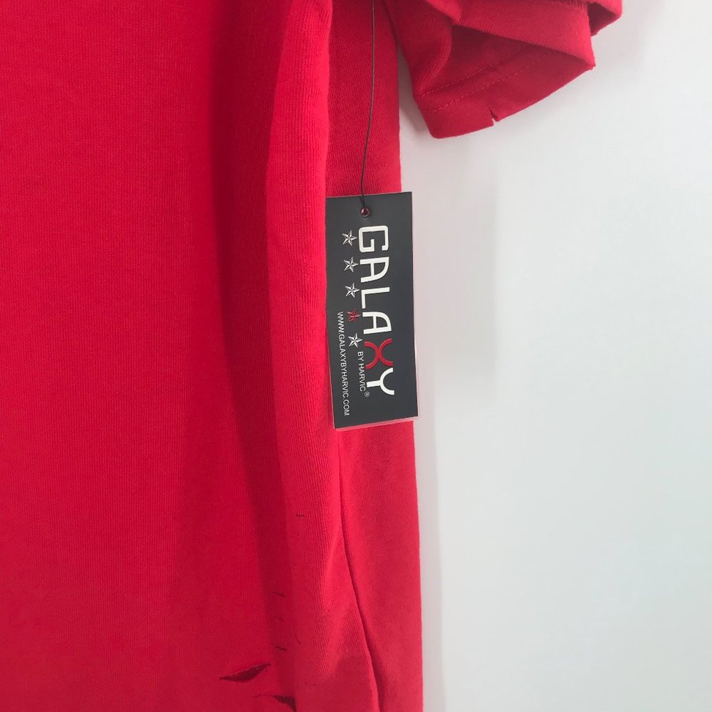 Mens 2XL red cut up hoodie t-shirt